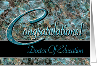 D.Ed. Graduate Congratulations Turquoise Stone card