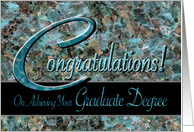 Graduate Degree Congratulations Turquoise Stone card