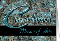 M.A. Graduate Congratulations Turquoise Stone card