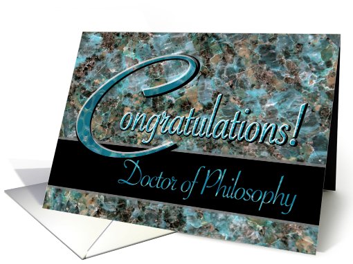 Ph.D. Graduate Congratulations Turquoise Stone card (619230)