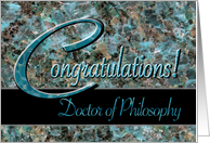 Ph.D. Graduate Congratulations Turquoise Stone card