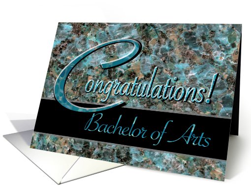 B.A. Graduate Congratulations Turquoise Stone card (619244)