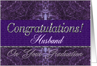 Husband Graduation Congratulations Purple Stone card