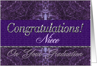 Niece Graduation Congratulations Purple Stone card