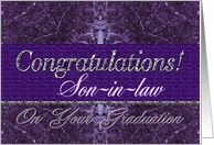 Son-in-law Graduation Congratulations Purple Stone card