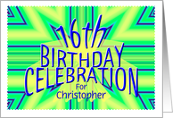 16th Birthday Party Invitation Flashyt Star Custom Name card