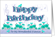 Fiance Birthday Musical Garden card