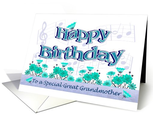 Great Grandmother Birthday Musical Flower Garden card (621527)