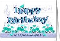 Neighbor Birthday Musical Flower Garden card