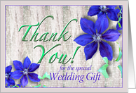 Thank You for Wedding Gift Purple Clematis card