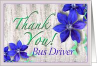 Bus Driver Thank You Purple Clematis card