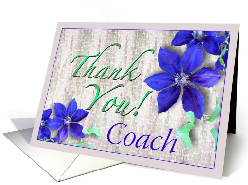 Coach Thank You Purple Clematis card (624199)