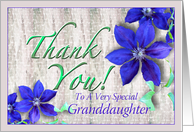 Granddaughter Thank You Purple Clematis card