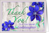 Goddaughter Thank You Purple Clematis card