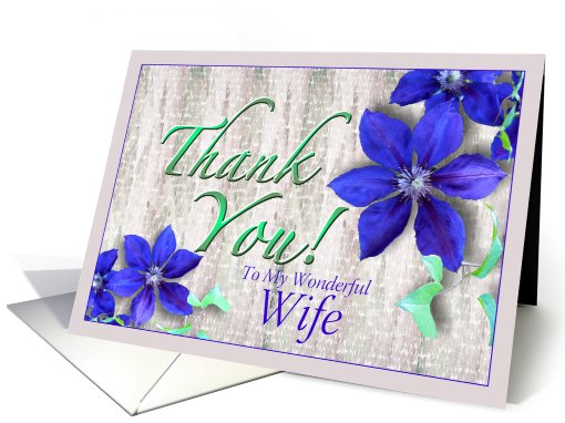 Wife Thank You Purple Clematis card (624678)