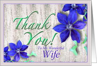 Wife Thank You Purple Clematis card