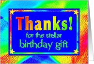 Birthday Gift Thank You Bright Star Lights card
