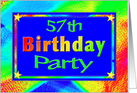 57th Birthday Party Invitations Bright Lights card