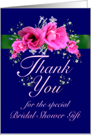 Bridal Shower Gift Thank You Pink Flower Bouquet card