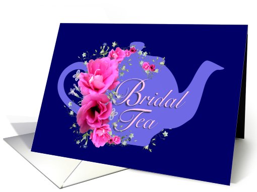 Bridal Tea Invitations Pink Flower Bouquet card (626440)