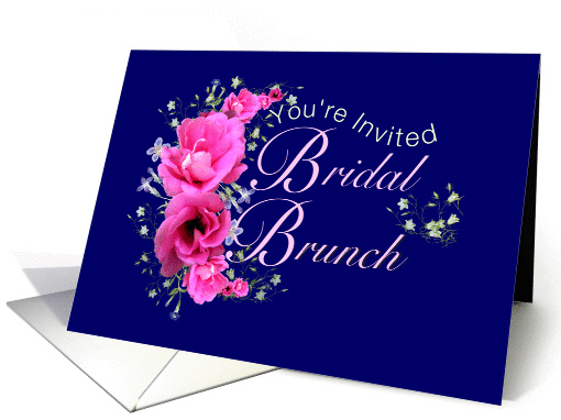 Bridal Shower Brunch Invitations, Pink Flowers card (626459)