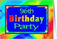 96th Birthday Party Invitations Bright Lights card