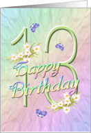 13th Birthday Butterfly Garden card