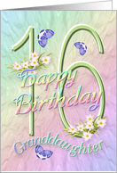 Granddaughter 16th Birthday Flowers and Butterflies card