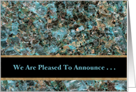 Business Announcement Turquoise Stone card