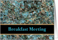 Business Breakfast Meeting Announcement Turquoise Stone card