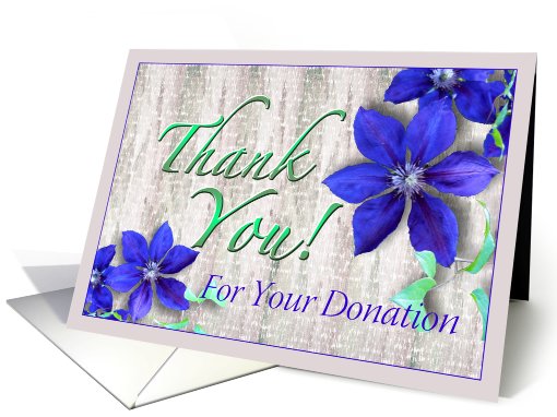 Donation Thank You Purple Clematis card (629502)