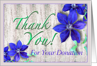 Donation Thank You Purple Clematis card