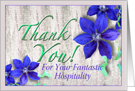 Hospitality Thank You Purple Clematis card