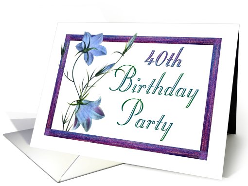 40th Birthday Party Invitations Bluebell Flowers card (631189)