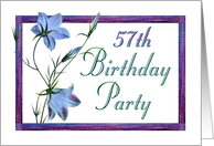 57th Birthday Party Invitations Bluebell Flowers card