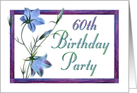 60th Birthday Party Invitations Bluebell Flowers card