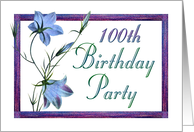 100th Birthday Party Invitations Bluebell Flowers card