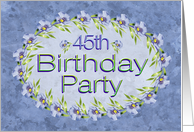 45th Birthday Party Invitations Lavender Flowers card