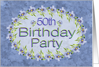 50th Birthday Party Invitations Lavender Flowers card