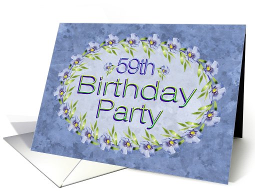 59th Birthday Party Invitations Lavender Flowers card (633231)