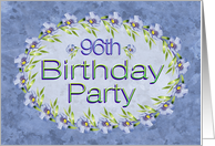 96th Birthday Party Invitations Lavender Flowers card