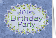 101st Birthday Party Invitations Lavender Flowers card