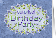 Surprise Birthday Party Invitations Lavender Flowers card