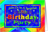 18th Surprise Birthday Party Invitations Fireworks! card