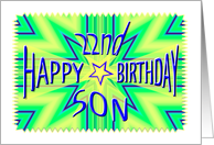 Son 22nd Birthday Starburst Spectacular card