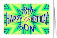 Son 28th Birthday Starburst Spectacular card