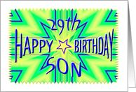 Son 29th Birthday Starburst Spectacular card