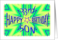 Son 33rd Birthday Starburst Spectacular card