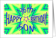 Son 36th Birthday Starburst Spectacular card