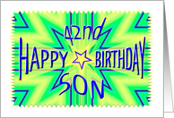 Son 42nd Birthday Starburst Spectacular card